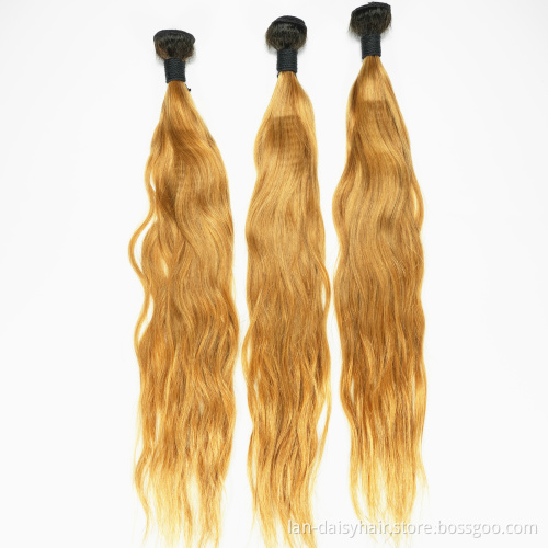 Lan-Daisy Honey Brazilian Straight Ombre Human Hair Bundles  8-26 Inches Blonde Straight Bundles Ombre Bundles Remy T27 Color